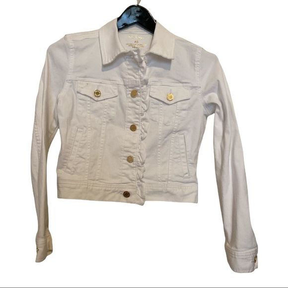 Lilly Pulitzer White Denim Jean Jacket xxs - Picture 3 of 6